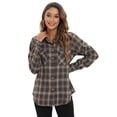 thumbnail image 6 of Siliteelon Womens Flannel Shacket Button Down Plaid Long Sleeve Casual Business Blouse Top Fall Winter Outfits, 6 of 6