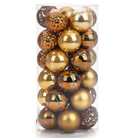 Gold Christmas Ornament Png 30ct Shatterproof Christmas Ball Ornaments 60mm2.4