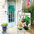 thumbnail image 5 of Welcome St Patricks Day Tuxedo Cat Decorative House Flag, Top Hat Shamrock Clover Garden Yard Outside Decorations Pet Lover Gift, Spring Irish Burlap Outdoor Large Home Decor Double Sided 28x40, 5 of 6