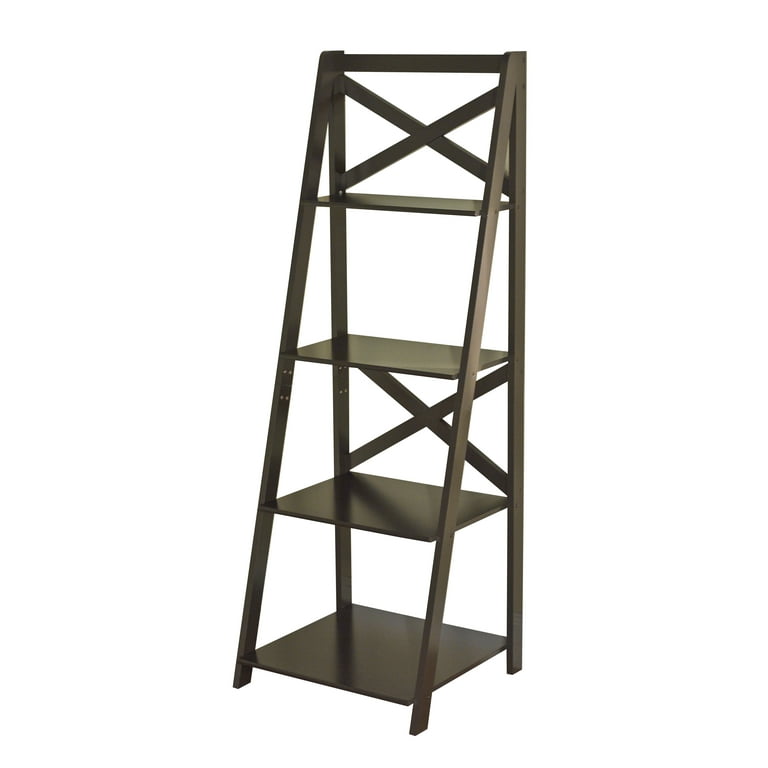 TMS X 4 - Tier Shelf, Ladder Bookcase, Espresso - Walmart.com
