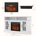 thumbnail image 3 of Costway 58" Fireplace TV Stand with 1400W Electric Fireplace for TVs up to 65 Inches White, 3 of 10