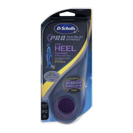 Dr. Scholl's P.R.O. Pain Relief Orthotics for Heel Men's Size 8-12, 1.0 PR