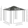 thumbnail image 3 of Outsunny 10' x 10' Patio Gazebo, Outdoor Gazebo Canopy, Grey, 3 of 9