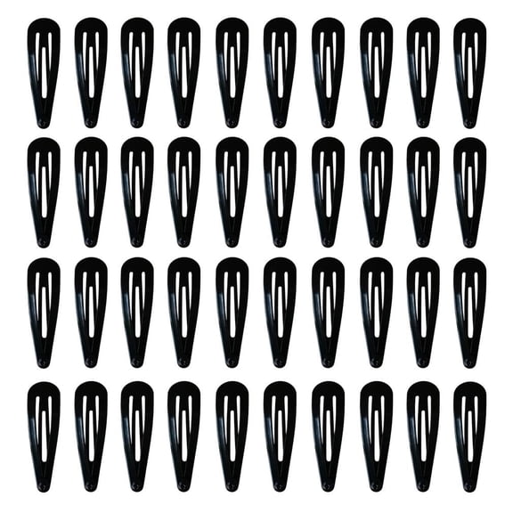 40 Pack Black Snap Hair Clips, 2 Inch Small Hair Clips for Women Girls, Strong Hold Snap Closure Bangs Side Hair Clips, Smooth Finish Hair Accessories for Daily Styling School Salon