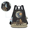 thumbnail image 5 of FORMRS Women's Travel Backpack Purse Anti-Theft Hidden Pockets Casual Shoulder Bag, Sitting on The Moon, 5 of 7