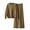 Khaki, variant on ShomPort 2PC Set for Womens Turtleneck Long Sleeve Elastic Cuff Pullover Tops Wide Leg Trousers Going Out Daily Plain Outfits