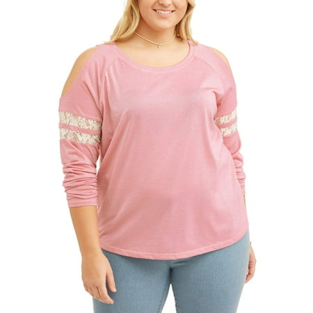 Junior Plus Cold Shoulder Varsity Top