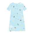 thumbnail image 3 of SGFCWSX Girls Short Sleeve Skater Dress Kids Crewneck Butterfly Floral Print Swing Dress for Spring Summer Casual Play Multicolor Size 9-10 Years, 3 of 4