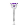 thumbnail image 3 of ANGARA Natural Oval 1.6 ct Amethyst with Diamond Collar Solitaire Ring in 14K White Gold for Women (Size-9x7mm) | February Birthstone, Anniversary, Jewelry Gift for Women | Natural Amethyst Ring, 3 of 10