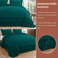 thumbnail image 5 of D.N.G. BEDDINGS 3 Piece Luxury 5 Inch Two Layer Ruffle Comforter Set Premium Super Soft, 800 TC, 100% Egyptian Cotton, Super Soft, Twin/Twin XL Size Teal Color, 5 of 7