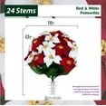thumbnail image 2 of Sympathy Silks Artificial Cemetery Flowers Christmas Red White Poinsettia bouquet with cemetery saddle, 2 of 9