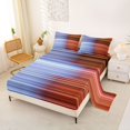 thumbnail image 2 of Castle Fairy Geometric Gradient Stripes Bed Sheets 4-Piece,Abstract Ombre Lines Full Size Sheets,Lavender Terracotta Amber,1 Flat Sheet, 1 Fitted Sheet and 2 Pillowcases, 2 of 7