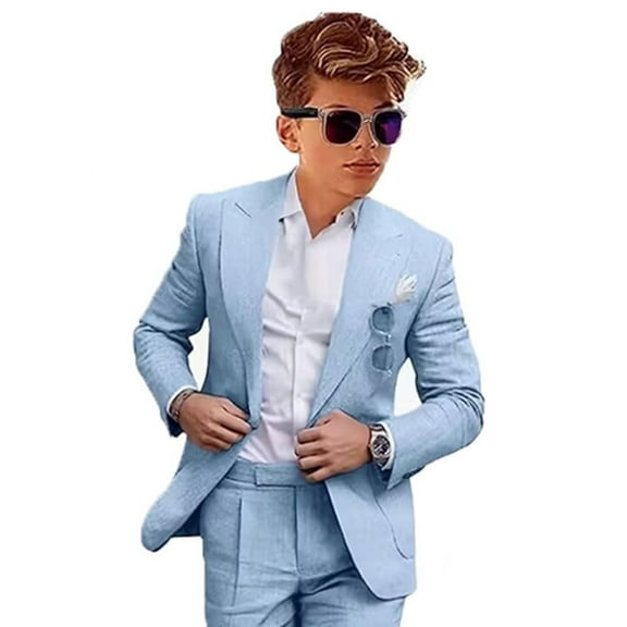 ETHAN Boys Linen Suit for Wedding 2 PC Kids Linen Suit for Summer Boys Formal Suit Ring Bearer Outfit 2T