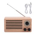 thumbnail image 1 of Mini altavoz retro con Bluetooth, graves, audio, estéreo, subwoofer, radio FM, compatible con AUX, USB, llamada manos libres (color arce), 1 of 5