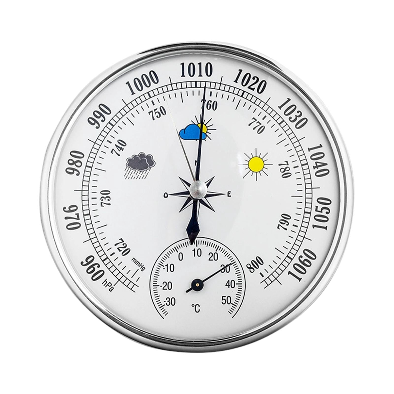 QSTDGVPW with Dial And Thermometer for Fishing Boats, Portable, 2-in-1, Mechanical Clock Movement, , Wall Decoration for Indoor And Outdoor Use