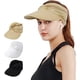 thumbnail image 1 of Gorra con visera blanca para mujer, gorra para el sol con ala ancha para exteriores, plegable y de secado rápido con protección solar UPF50+, se puede usar para playa, golf, correr, 1 of 5