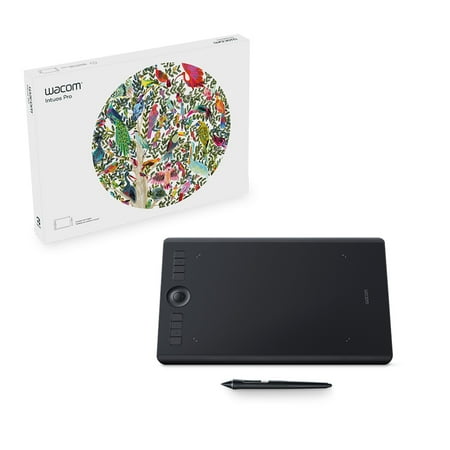 Refurbished Wacom PTH660 8.7" Intuos Pro Digital Graphic Drawing Tablet for Mac or PC, Medium - Black