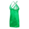 thumbnail image 6 of Hwmodou Womens Valentine's Day Gift Women V Neck Nightwear Satin Sleep Lace Chemise Mini Slim Dress Comfort Underwire Lightly, 6 of 6