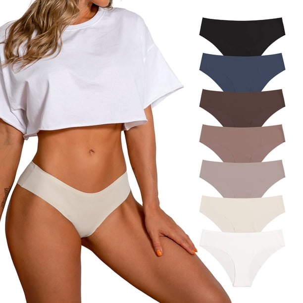 Braguitas SHARICCA para mujer, sin costuras, bikini descarado, paquete de 7, talla M