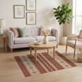 thumbnail image 3 of ODIKA 4'x6' Beige Pink Geometric Malta Design Washable Area Rug Handwoven Wool with Intricate Patterns for Home Office, Under Desk, Non-Slip Chair-Friendly, Flatwoven, 3 of 7