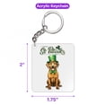 thumbnail image 5 of Happy St. Patrick’s Day Rhodesian Ridgeback with Green Hat Shamrocks Rainbow Acrylic Keychain Ridgebacks Dog Lover Gifts Collar Charm Tag Keyring - 03007, 5 of 5
