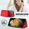 thumbnail image 6 of for Samsung Galaxy S21 Ultra Case, Wallet Phone PU Leather Case with Card Holder Crossbody Cover for Women Girls Strap Wristlet RFID Blocking Shockproof Protective Cover for Samsung S21 Ultra, Red, 6 of 9