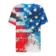 thumbnail image 5 of DeHolifer Women's T-Shirts Plus Size Independence Day Printed V-Neck Button Dressy Blouse Lightweight Casual Tunic Tops Blue M, 5 of 5