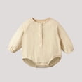 thumbnail image 5 of Kezqiaxn Newborn Onesies Crew Neck Long Sleeve Bodysuit Cute Solid Color Cotton Rompers Fall Toddler Jumpsuits 3-24Months, 5 of 5