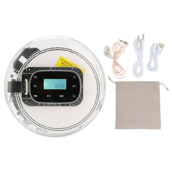 USB C Rechargeable Portable CD Player with Earphones for Home, Travel, and Car