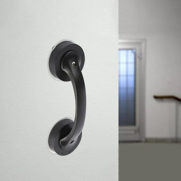 antideslizante para puerta con ventosa, plástico ABS, inodoro, , barra de agarre segura para ancianos, discapacitados mayores Negro CUTICAT Manija de la puerta