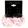 thumbnail image 2 of Flower Dangle-Earrings Pink & White Colored #LQE3818, 2 of 2