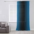 thumbnail image 3 of Blue Black Ombre Semi Sheer Curtains Drapes for Living Room, Bedroom, French Doors Window 84 Inches Long, Gradient Contemporary Abstract Art Rod Pocket Chiffon Curtain Drapery Voile Draperies Panel, 3 of 6
