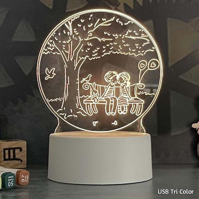 Valentine's Day 3D Prejection Light Personalized Delicated Night Lamp for Bedroom-week