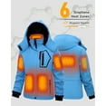 thumbnail image 3 of Fuklindy Graphene Heated Jacket for Women with Battery, 12V Fast Charge 18400mAh Large Capacity Winter Outdoor Lightweight Heating Jackets Blue, 3 of 5