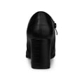 thumbnail image 2 of BLISSFUL STEP Women's Ankle Boots Chunky Heel Side Zipper Faux Leather Rubber Outsole Boots Black 10, 2 of 7