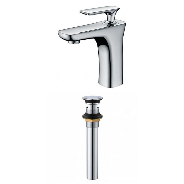 American Imaginations AI-33680 1 Hole CUPC Approved Lead Free Brass Faucet Set In Chrome Color - Overflow Drain Incl.