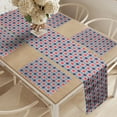 thumbnail image 2 of Ambesonne Moroccan Table Runner & Placemats, Star Tiles, Placemat 4 pcs + Runner 16"x90", Navy Blue Scarlet, 2 of 2