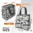 thumbnail image 3 of Pioneer Flower Floral Print Pattern Insulated Lunch Bag for Women & Adults,Large Portable Soft Cooler Lunch Bag,Thermal Food Storage Tote with Pearl Cotton,8.66L,8.75x5.75x9.5 Inch, 3 of 6
