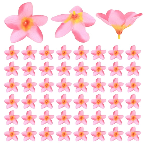 Uxcell 50-Pack Artificial Plumeria Flowers, Fake Silk Heads Flower Plumeria Bulk Petal for DIY Crafts/Dress/Wedding/Party Decoration [Pink, 2.36"/ 6cm]