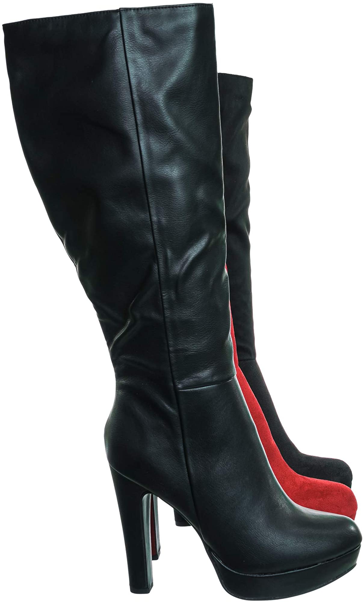 Aquapillar Knee High Dress Boots Women Thick High Over Knee Heel