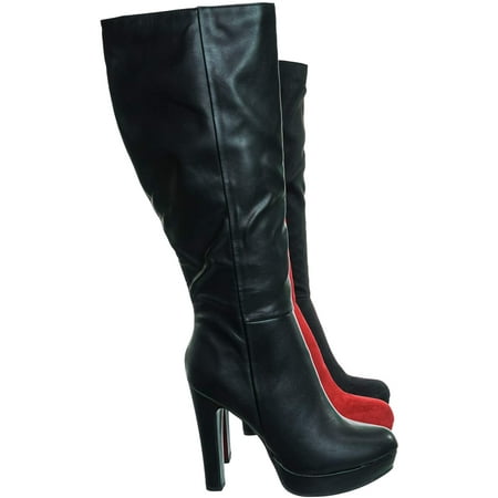 Aquapillar Knee High Dress Boots - Women Thick High Over Knee Heel ...