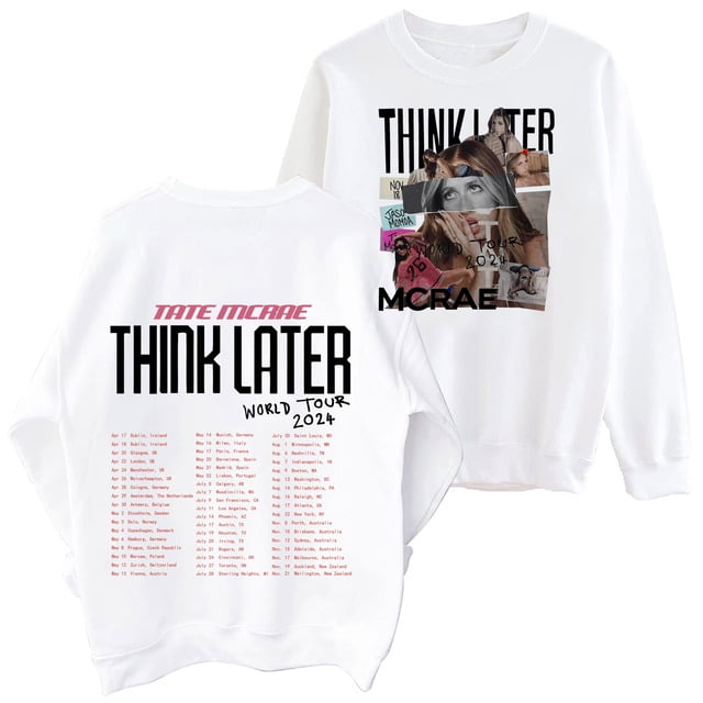 テイトマクレー TATE McRAE T8 ワールドツアー 2024 スウェット Tate Mcrae The Think Later World Tour 2024 Tour Sweatshirt