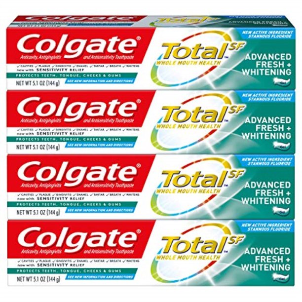 colgate total whitening toothpaste, advanced fresh + whitening gel, 5.1