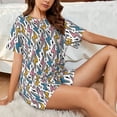 thumbnail image 4 of Rateoe Colorful Lightning Bolts Pattern Women's Short-Sleeved Pajama Set - 2 Piece Soft and Lightweight Sleepwear Set-Large, 4 of 6