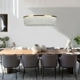 thumbnail image 3 of LNC Shoebill 1-Lights 31.5" Luxury and Glam Rectangle Kitchen Island Lights, Gold and Silver Chain, 3 of 14