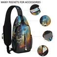 thumbnail image 2 of Cute Celestial Galaxy Sling Backpack, Sci-Fi Moon Star Astronaut Daypack, Space Travel Crossbody Bag, 2 of 5