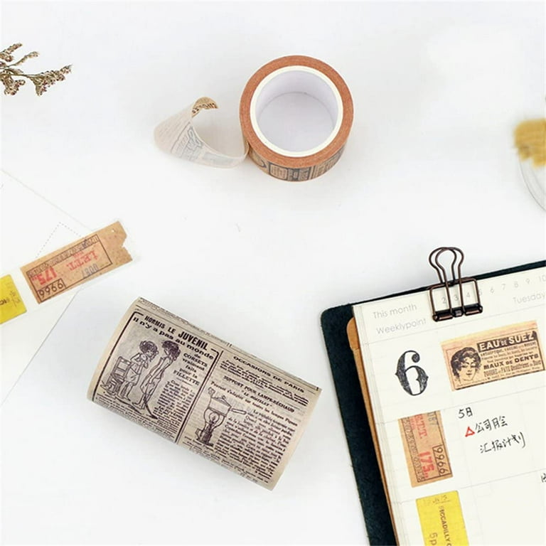 YUBX Vintage Washi Tape Set 10 Rolls Wide Decorative Antique Map Stamp  Newspaper Masking Tapes for Arts, DIY Crafts, Journals, Planners,  Scrapbook