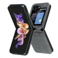 thumbnail image 2 of Dteck for Samsung Galaxy Z Flip 5 5G Case,Shockproof PU Leather Hard Shell Ultra Thin Slim Durable Protective Phone Case Cover for Samsung Galaxy Z Flip 5 5G 2023,Black, 2 of 9