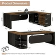 thumbnail image 2 of Finmind Executive Desk: 80'' L-Shaped Office Table with 55'' Cabinet, Large Workspace with Storage Drawers & Shelves, Sturdy Business Furniture for Home Office, Grey & Black, 2 of 7
