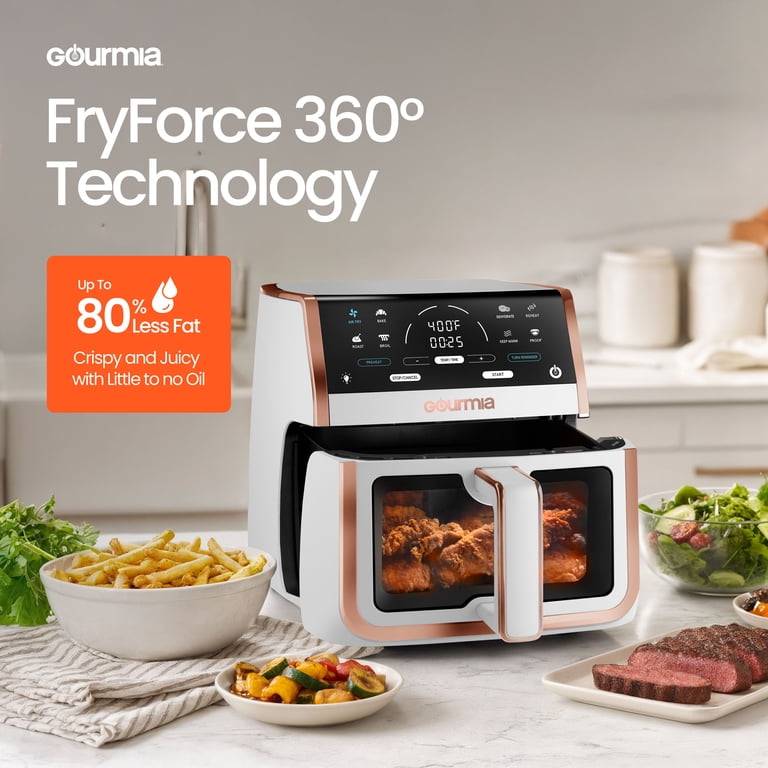 Gourmia, 8 Qt Digital Air Fryer, Gold, Plastic, 8 Cooking